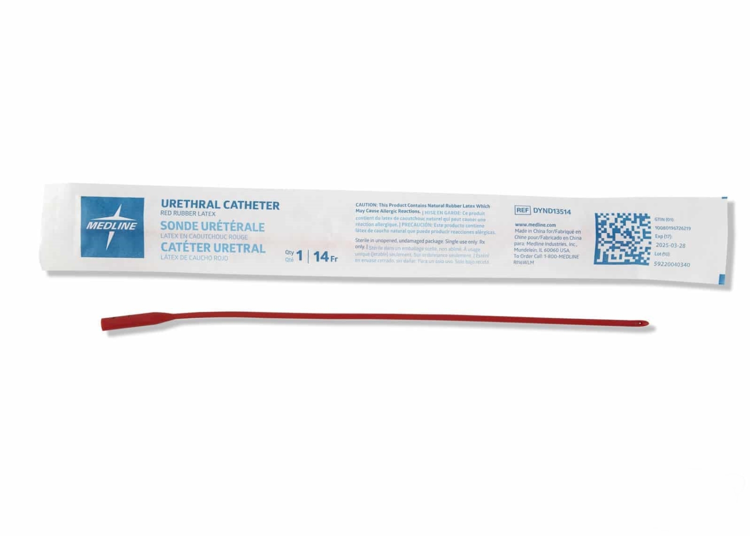 Medline Red-Rubber-Catheter-Straight-Tip-Package